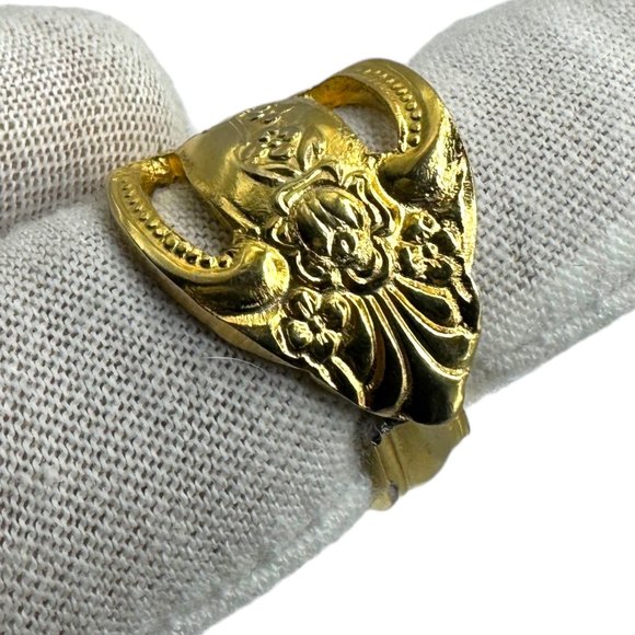 King Arthur’s Gold Electroplated Artisan Spoon Ring Size 6.75 Upcycled in USA - Picture 10 of 14